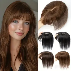 Wholesale Hot New 8x12 Invisible Human Hair Topper for Women - Real Lightweight Clip-In Extension, Straight Hair, Natural Look for All Hair Types, Perfect for Thinning Hair, Natural Hair Addition | Straight Hair Extension | Human Hair Topper, Hair Extens