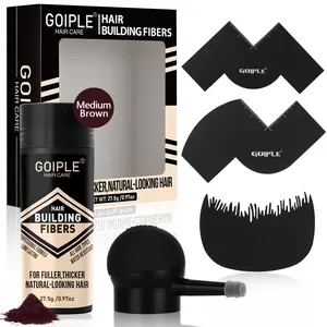 Men's Hair Building Fibers Set and Spray Instant Hair Thickening Powder Natural Haircare Professional Styling Hairline Enhancer (Dark Brown)