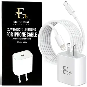 2-Pack 20W Fast Charger USB-C + Lightning Cable | For iPhone 8–14 (2 Complete Kits)