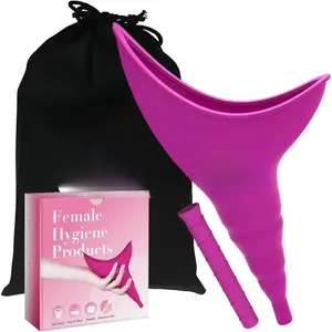 Female Urination Device, Reusable Female Urinal Silicone Women Pee Funnel Allows Women to Pee Standing Up, The Perfect Companion for Camping,Outdoor,Travel(Fuchsia)