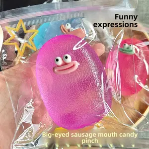 New Big Eyed Sausage Mouth Funny Maltose Creative Stress Relief Pinch Music Soft Cartoon Fun Ventilatory Toy
