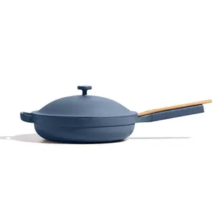 Our Place 4pc Aluminum Ceramic Nonstick Always Pans Blue Salt: Cookware Set with Steamer Basket Hand Wash Our Place 4pc Aluminum Ceramic Nonstick Always Pans Blue Salt: Cookware Set with Steamer Basket Hand Wash