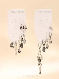 Punk Style Skull Design Dangle Earrings Set, Fashion Jewelry for Party, Daily Clothing Decor, Trendy All-match & Exquisite Jewelry for Birthday Gift