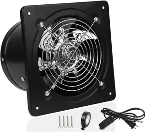 4 inch Exhaust Fan Metal Iron Ventilation Extractor, Silence with Anti-backflow Check Valve Window and Wall Mount Vent Fans for Home Office Kitchen Bathroom Grow Tent Garage