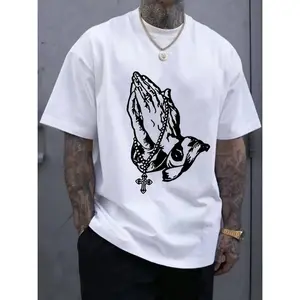 100% Cotton Golf Gift T-Shirt For Men and Women Men'S Casual Cotton Crew Neck T-Shirt with Unique Pray Print - Breathable, Loose Fit for All Seasons, PLUS SIZE