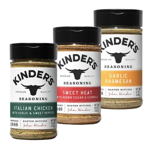 Kinder's Premium Quality Chicken Trio - Tuscan Herb, Sweet Heat, Garlic Parmesan Rubs - Flavorful Spices for Baked Thighs & Grilled Wings - US Made Seasoning Set