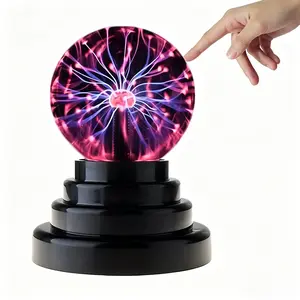 Plasma Ball/Light/Lamp, Static Electricity Globe Electric Lightning Ball, Touch Sensitive, USB Powered, Amazing Gift for Parties, Birthday and Holiday, 3 Inch, for Age Over 14 Years Old