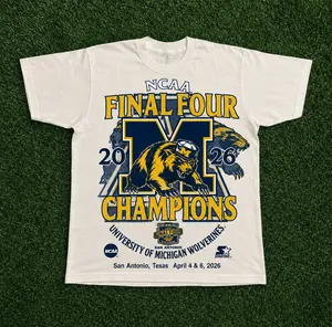 Final Four 2026 Champions T-Shirt, University of Michigan Wolverines Basketball Tee, San Antonio College Basketball Fan Shirt, April 2026 College Basketball Souvenir, Menswear/Unisex