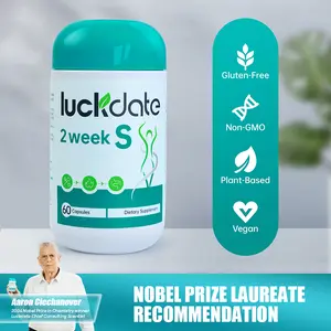 LuckDate 2 weekS- Gut Support | Caffeine Free | Advanced Formula with Aloe Vera, Senna | Non-GMO | 60 Capsules