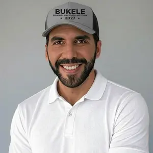 Gray Bukele 2027 Hat - "Keep Making History" Patriotic Cap with "Sigamos Haciendo Historia" Text and Year 2027