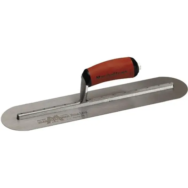 MarshallTown MXS205FD 13529 Concrete Finishing Trowel - 20x5 in, Fully Rounded Curved Blade, DuraSoft Handle, Construction Masonry Tool, Lightweight, Excellent Durability, Concrete Finishing Tool, Masonry Tools