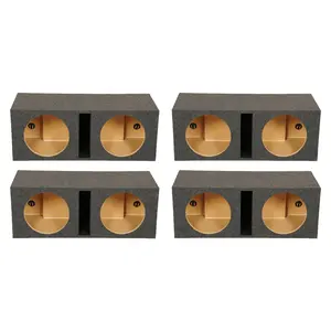 QPower QBASS Dual 12 Inch Car Audio Subwoofer Enclosure Box, Charcoal (4 Pack)