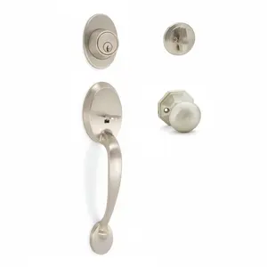 Frankfort Satin Nickel Traditional Handleset with Stanton Knob