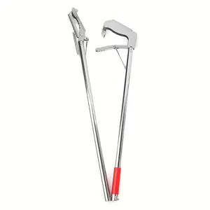 A foldable 304 stainless steel wrench with telescopic clamps, a non-slip handle, and an ergonomic design-Reptile Grabber Pole with Lock, Long Reach Outdoor Hook Stick for Safe Snake Handling & Yard Cleanup