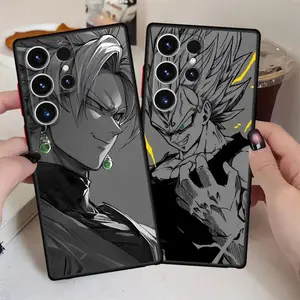 Super Saiyan Style Anime Phone Case, Dark Warrior Sketch Art Protective Cover For Samsung Galaxy S26 S25 S24 S23 S22 S21 Ultra Plus FE iPhone 17 16 15 14 13 12 11 Pro Max Air