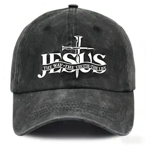 Unisex Cotton Adjustable Casual Graphic Jesus Baseball Cap, Christian Faith Blessed Religious Gift for Men Women, Christmas Easter Birthday Present for Dad Mom Husband (Black) summerwins