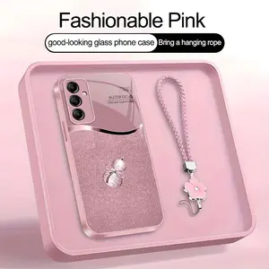 Suitable for [Galaxy A14 5g] high-end phone case，a beautiful four-leaf clover lanyard is included,printed case, no glitter，a lucky gourd will bring you good fortune，a variety of colors are available for you to choose from YM99
