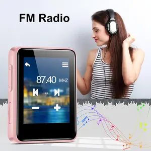 1.8 inch HiFi Portable Music Player, Equipped with Bluetooth 64GB Sport MP3 Player, FM Radio, Recording, E-Book, Supports 512GB TF Card, PinkChildren's Day gifts, gifts for couples