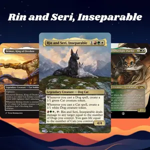 MTG Proxy 100+ Card Commander Deck Rin and Seri Inseparable Cat Dog Tribal Theme Ready to Play Magic Style Strategy Deck Perfect Gift for Collectors and Card Players