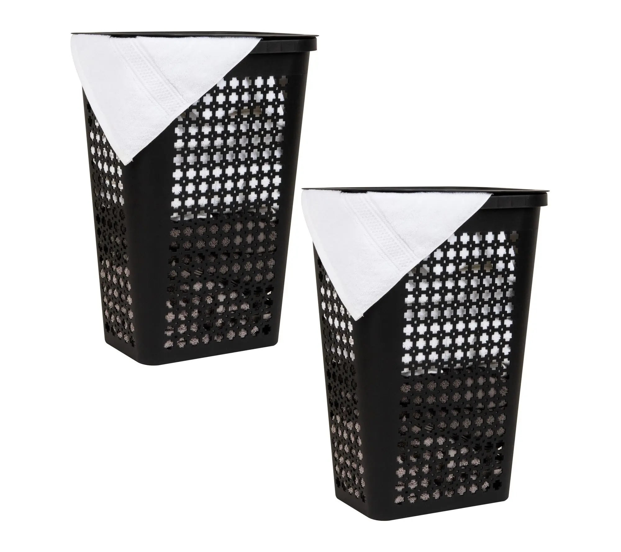 Mind Reader Tapered Laundry Hampers with Lid, Set of 2 Mind Reader Tapered Laundry Hampers with Lid, Set of 2