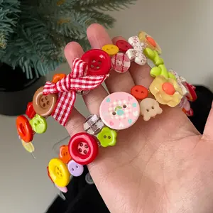 Colorful Fun Button Hair Bands, Bow Headbands, Cute Handmade Hair Cards Hair Accessories