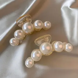 Women's Pearl Beads Hair Claw - Vintage Easy-Elegant Design, Ideal for Updos