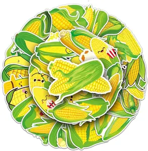 corn stickers :50Pcs Maize Waterproof Vinyl Decals for Water Bottles Laptop Luggage Cup Computer Mobile Phone Skateboard Guitar Helmet Snowboard Décor