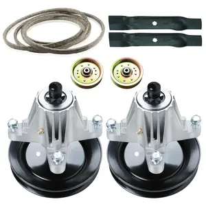 Deck Rebuild Kit for Cub Cadet LTX1040 LTX1042, 2 Spindles 618-0482 618-04950, 2 Pulleys 756-04129B 956-04129, 2  742-04308 742-0616, 96 1/2" Belt 754-04060 954-04060