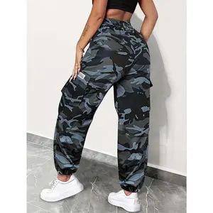 Women's Camo Cargo Pants – Jogger Style, Lightweight & Breathable, Loose Relaxed Fit with Drawstring Waist, Non-Stretch Durable Construction for Everyday Wear & Outdoor Activities – All Season Casual Trousers