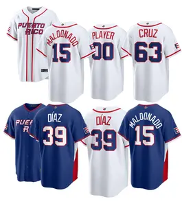 2026 Puerto Rico Baseball Jersey White Navy Hot , Classic US Baseball Jersey, Perfect for Game Day & Street Style, Men’s Women’s Sports Jersey