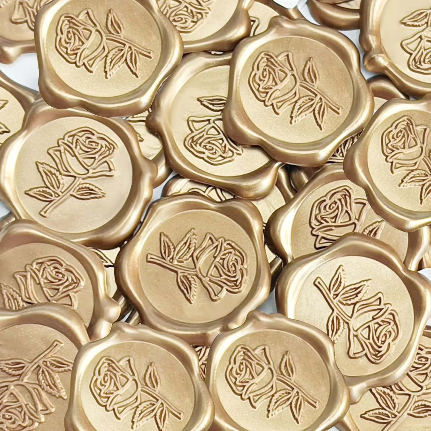 50 count  Rose Wax Seal Stickers, Rose Envelope Wax Seal, Wedding Invitation Accessories, Easy to Use  Envelope Stickers with Good Adhesion
