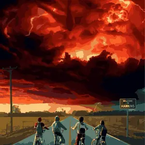 Premium Quality Paint By Numbers Kit: Strengers. KitArtUS