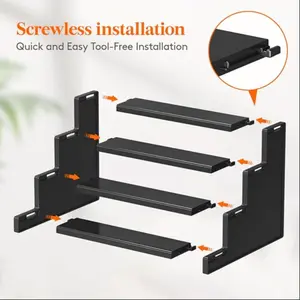 12 Inch Dark Cologne Perfume Rack, Step Style Organizer, Tool-Free Assembly, Display Shelf for Perfumes Skincare Decorations Desserts, Display Riser