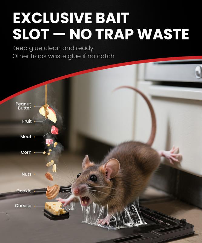 WowCatch Mouse Traps Non Toxic Sticky Rat Mice Glue Boards Pet Safe Pest Control for Roaches Crawling Insects and Other Household Pests Strong Adhesive Trap Pads Ideal for Home House Kitchen Garage Basement and Warehouse Indoor Pest Control Solution