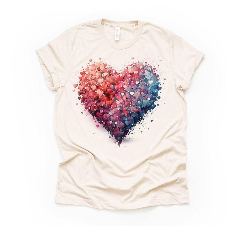Bella Canvas Heart T-Shirt, Watercolor Heart Valentine's Day Tee - Unisex Bella Canvas Shirt