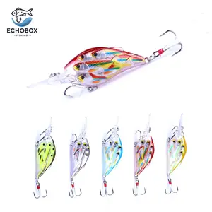 EchoBox Pro Schooling Minnows Crank Bait 5-Pack | 3” Multi-Minnow Design + Rooster Tail – Rattling Dive Bomber for Bass, Pike & Walleye!Large Bill to Dive Deep Floats at Rest. Crankbait Fishing Lures