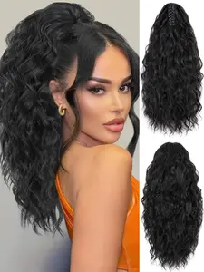 Ponytail Extension 18Inch Claw Clip Ponytail Extension Curly Wavy Pony Tails Hair Extensions Clip in Synthetic Hairpiece for Women Synthetic Hair Pieces