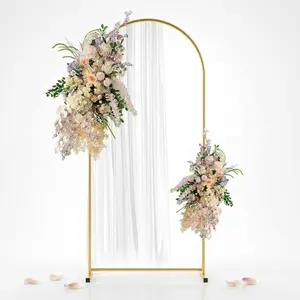 6FT Gold Arch Backdrop Stand, Square Balloon Arch Stand Wedding Frame for Birthday, Baby Shower, and Decoration