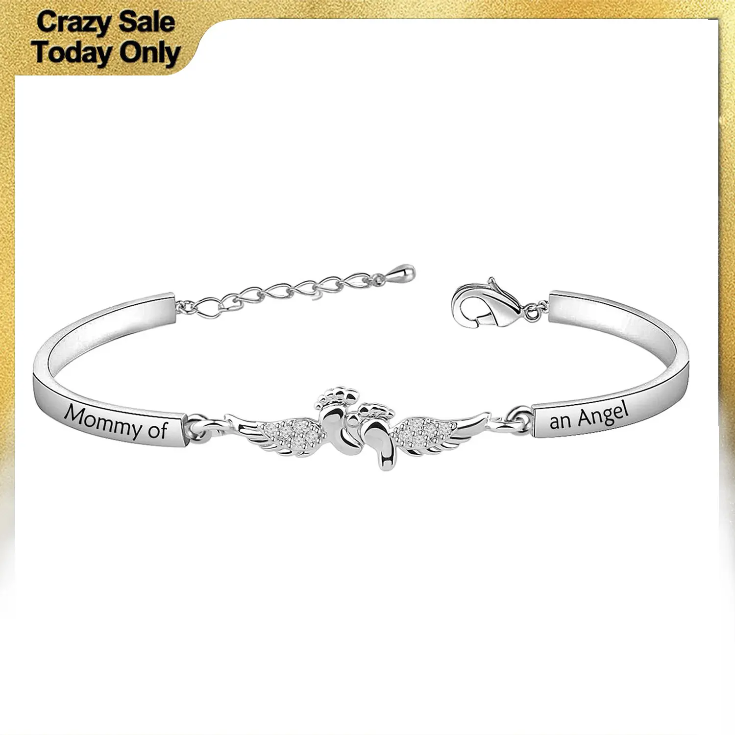Women's Personalized Engraved Cuff Bracelet - Female Fashion Jewelry with Letter, Wing Designs, Personalized Angel Ring, Non-Woven Accents, Elegant Daily Accessory