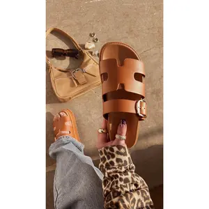 Resort Getaway Slip On Chunky Sandals - Tan