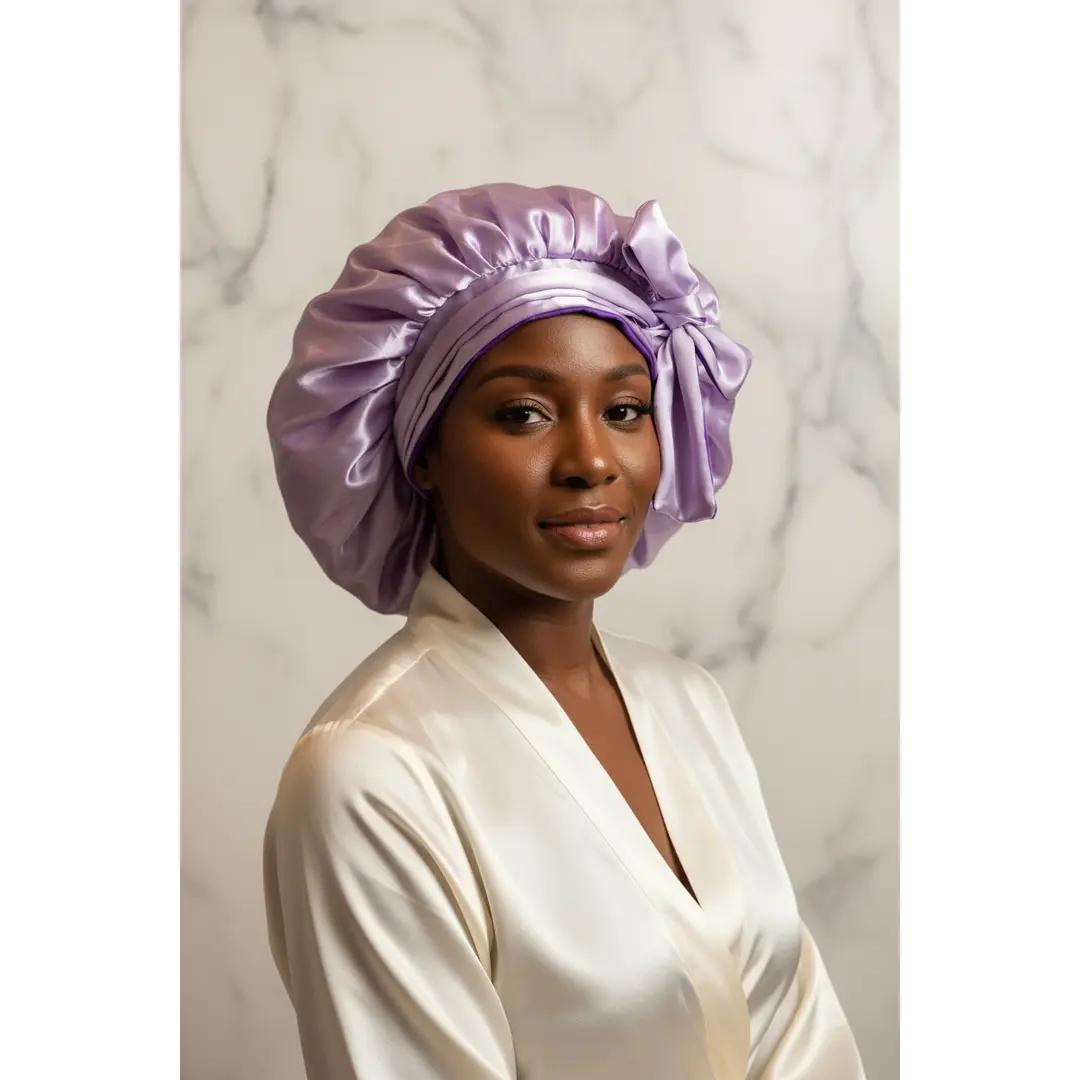 The Sakura Satin Bonnet — Double-Layered Satin Sleep Bonnet for Natural Hair, Edges, Locs & Braids