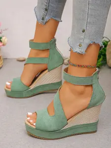 New Women's Fish Mouth Sandals, Summer Outdoor Thick Sole Wedge High Heels, Waterproof Platform Roman Shoes, Stylish and Comfortable Fashion, Heeled
