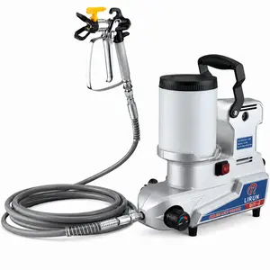 Portable Airless Paint Sprayer 2.5 L/Min High Flow Rate 3 Adjustable Speeds 2L Capacity 5m Hose for DIY Projects Emulsion Paint Compact Design