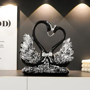 Elegant Luxury Home Decor Creative Swan Figurine for Living Room Entrance Bedroom Table
