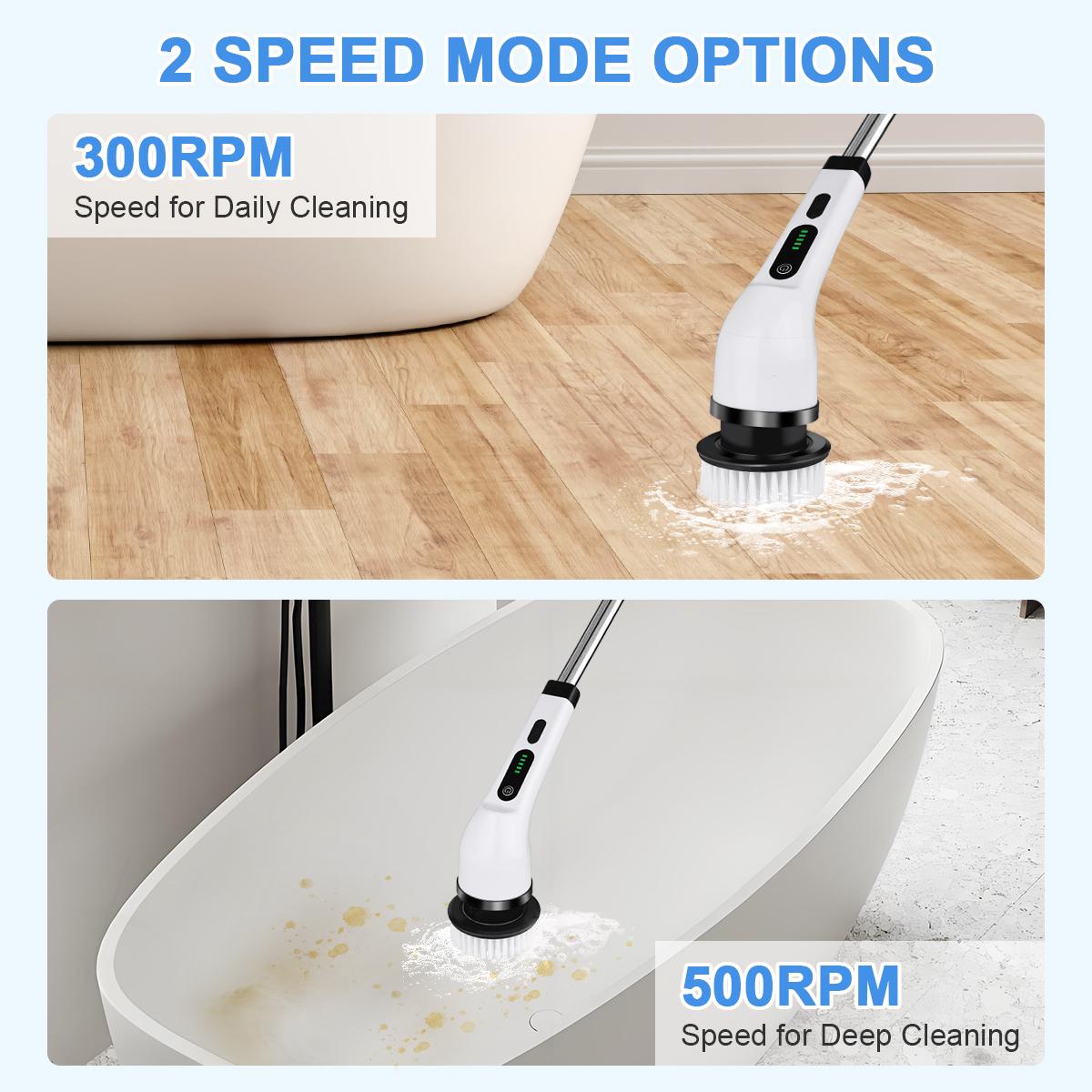 2026 New Electric Spin Scrubber — Cordless Design, IPX7 Waterproof Rating, Multi-Surface Versatility; Ultra-Long Battery Life, Adjustable Speed, Extendable Handle; A Multifunctional Cleaning Kit Designed Specifically for Bathrooms and Kitchens.
