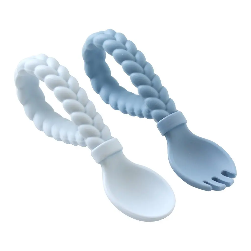 Sweetie Spoons™ - Silicone Baby Fork + Spoon Set Sweetie Spoons™ - Silicone Baby Fork + Spoon Set