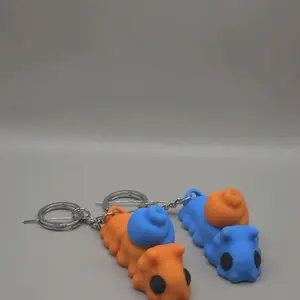 Cute Snail Keychains Articulated 3D Printed - Blue & Orange Colorful Design Keyrings