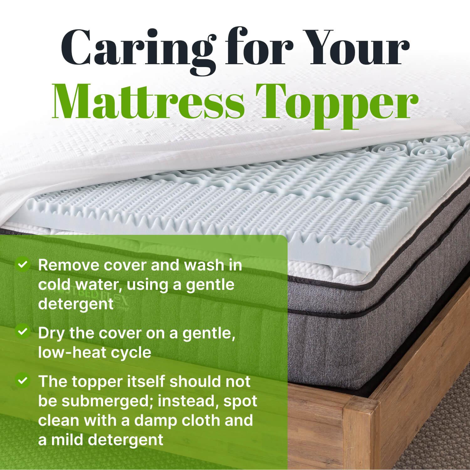 GhostBed Memory Foam Mattress Topper - Cooling Gel Memory Foam Plus Water-Resistant Protector Elastic Cover