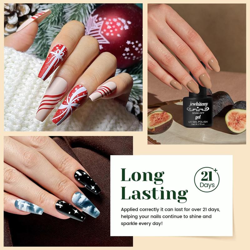 JEWHITENY 23PCS Gel Nail Polish Set 20 Colors Long Lasting Christmas Beauty Products for Salon at Home with Base Coat & Top Coat