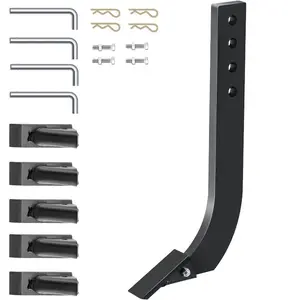 VEVOR 5pcs Box Blade Shank, 16'' Scarifier Shank, 3 Holes Box Scraper Shank, Ripper Shank with Removable Tapered Teeth and Pins, Adjustable Shanks Assembly for Replacement, Digging, Plowing